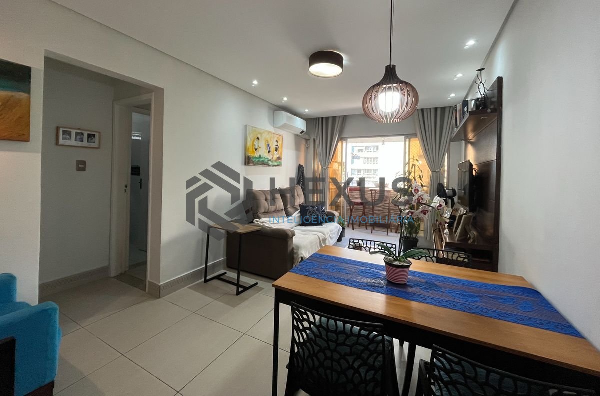 Foto 4 de Apartamento com varanda vista mar e lazer nas Pitangueiras, Guarujá