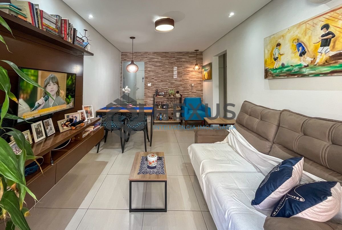 Foto 3 de Apartamento com varanda vista mar e lazer nas Pitangueiras, Guarujá