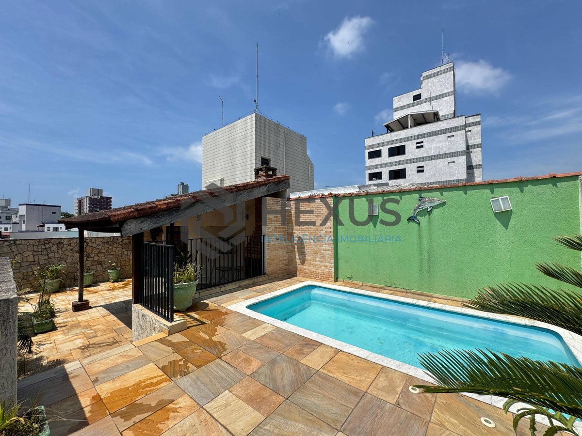 Foto 38 de Cobertura Penthouse com varanda e lazer a venda no Tombo, Guaruja