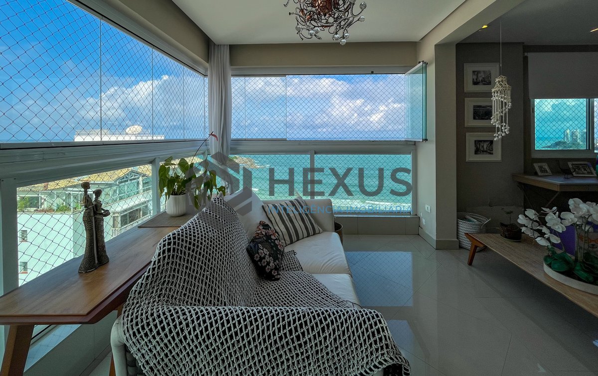 Foto 4 de Cobertura Dúplex frente mar com varanda gourmet e lazer na Pitangueiras, Guarujá