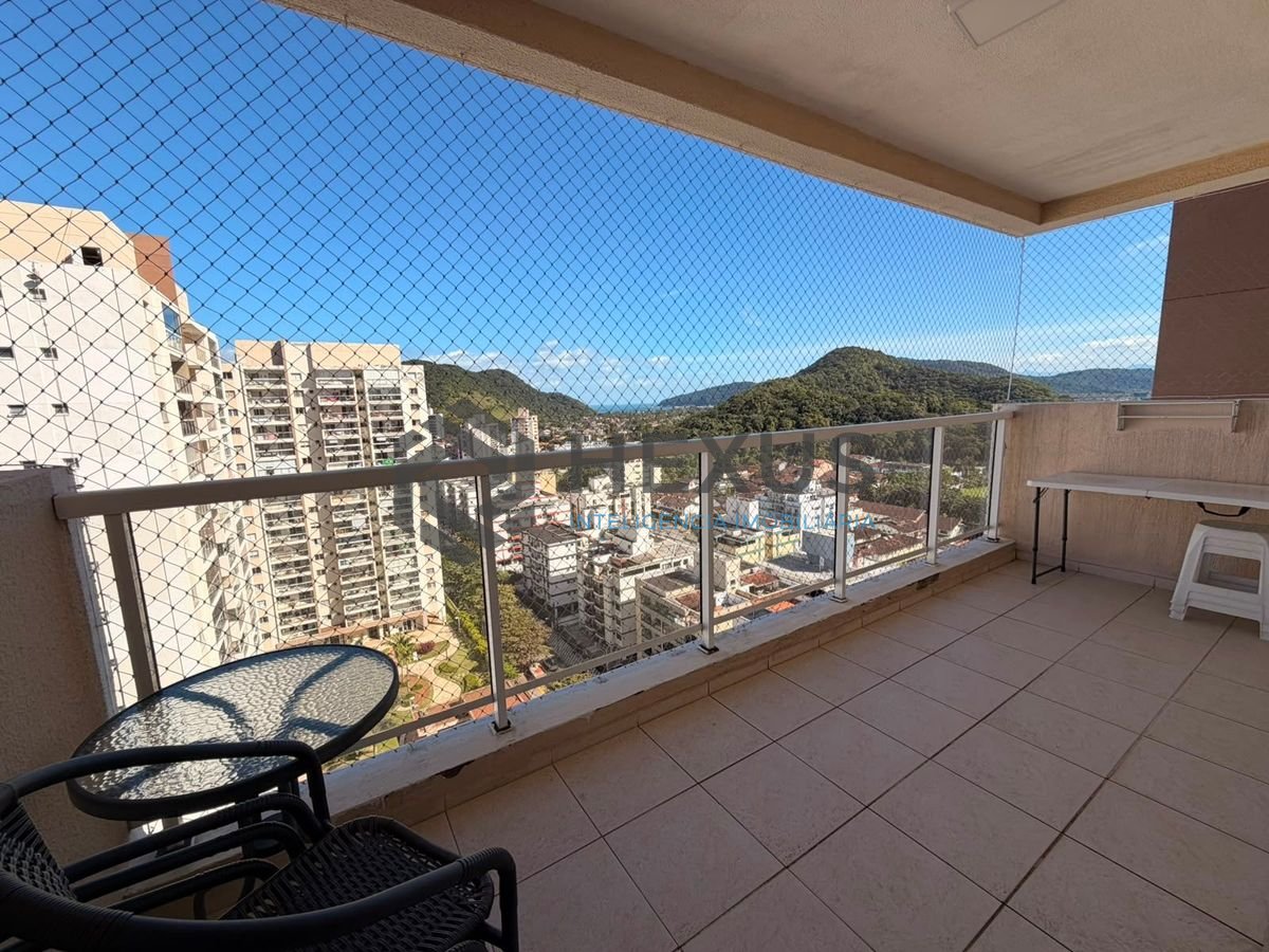 Foto 4 de Apartamento com varanda vista mar e lazer a 400m da praia na região do Jardim Las Palmas no Jardim Astúrias, Guarujá