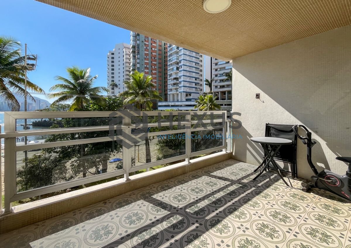 Foto 8 de Apartamento frente mar com varanda vista mar e lazer no Jardim Astúrias, Guarujá