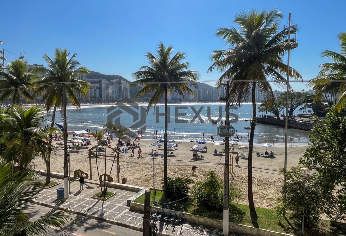 Foto 14 de Apartamento frente mar com varanda vista mar e lazer no Jardim Astúrias, Guarujá