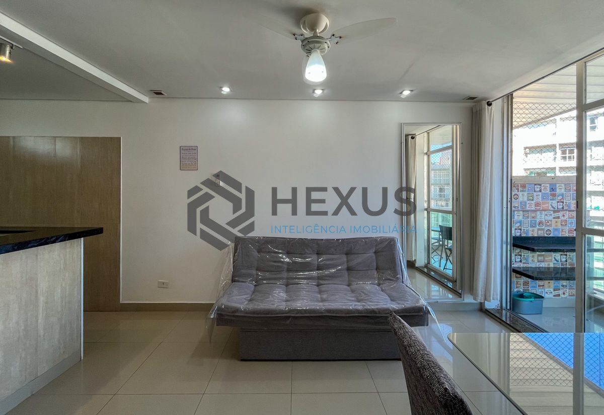 Foto 8 de Apartamento com varanda vista mar e lazer a 1 quadra da praia nas Pitangueiras, Guarujá