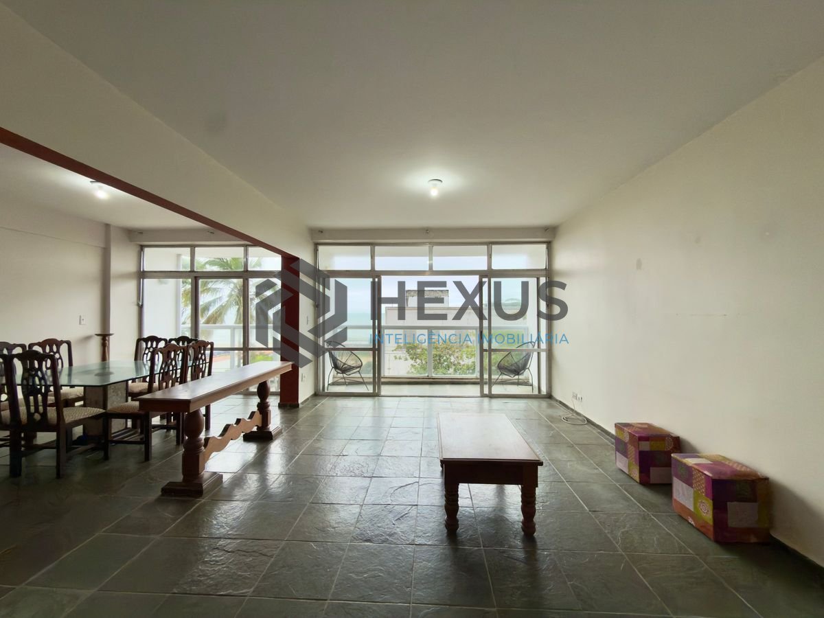 Foto 4 de Apartamento frente mar com varanda vista mar nas Pitangueiras, Guarujá